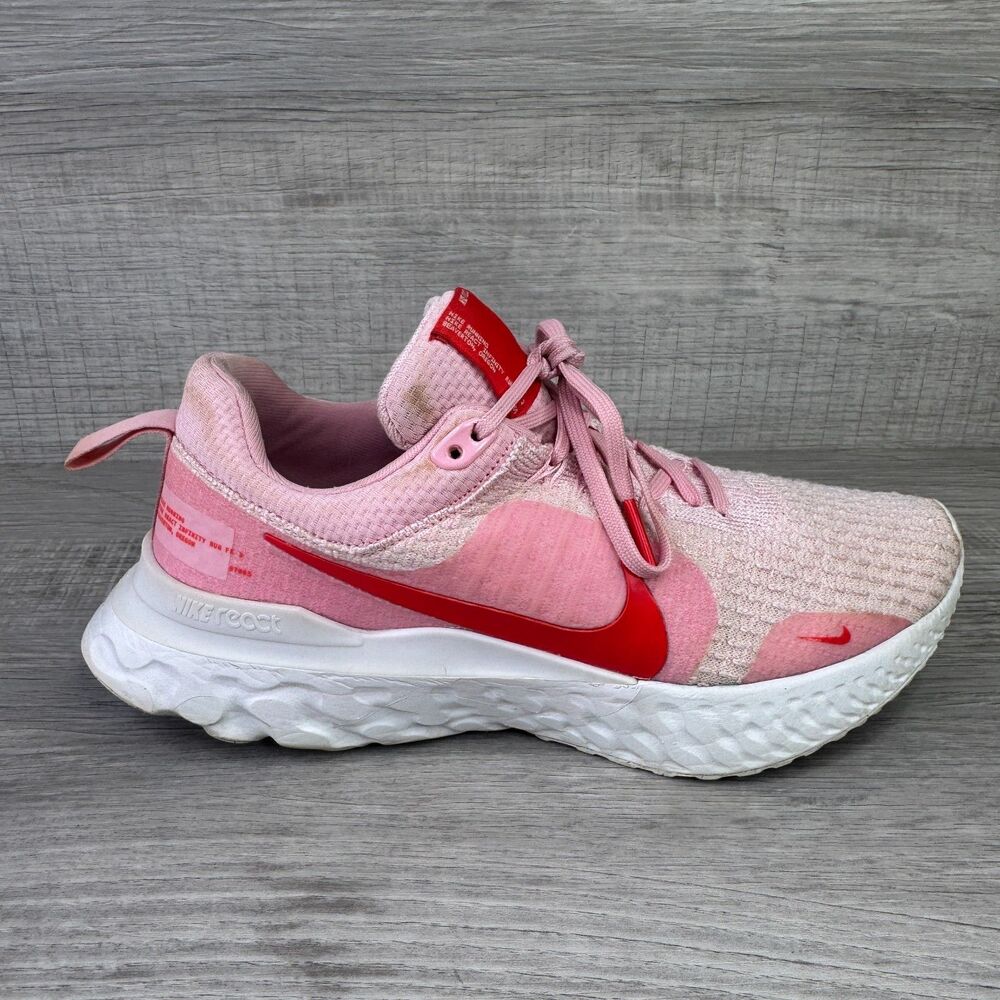 Nike React Infinity Run Flyknit 3 DZ3016-600 Women 8.5 Running Shoe Pink Sneaker